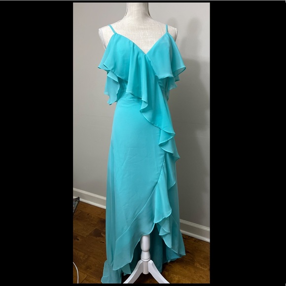Chong Xiao Bohemian Bridesmaid Dress - size 12 - spa blue colored - Picture 1 of 8